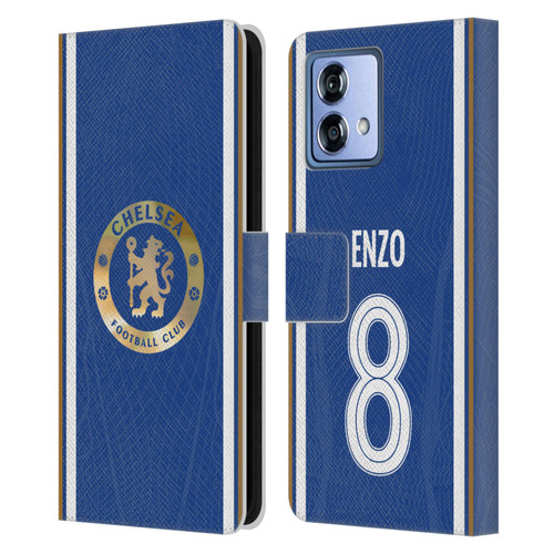 Chelsea Football Club 2023/24 Players Home Kit Enzo Fernández Leather Book Wallet Case Cover For Motorola Moto G84 5G