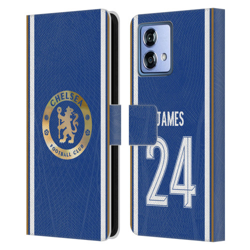 Chelsea Football Club 2023/24 Players Home Kit Reece James Leather Book Wallet Case Cover For Motorola Moto G84 5G