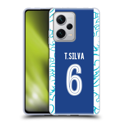 Chelsea Football Club 2022/23 Players Home Kit Thiago Silva Soft Gel Case for Xiaomi Redmi Note 12 Pro+ 5G