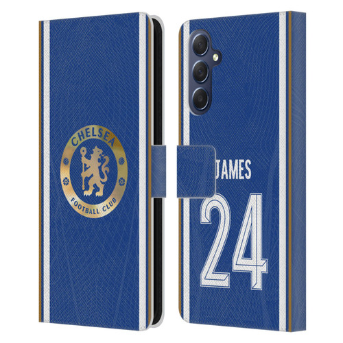 Chelsea Football Club 2023/24 Players Home Kit Reece James Leather Book Wallet Case Cover For Samsung Galaxy M54 5G