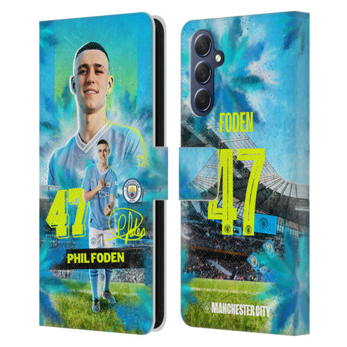 Manchester City Man City FC 2023/24 First Team Phil Foden Leather Book Wallet Case Cover For Samsung Galaxy M54 5G