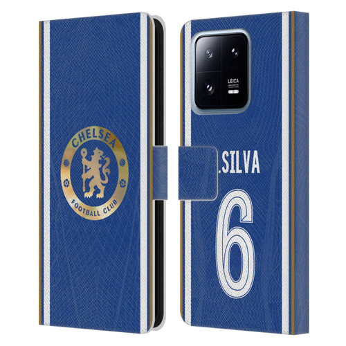 Chelsea Football Club 2023/24 Players Home Kit Thiago Silva Leather Book Wallet Case Cover For Xiaomi 13 Pro 5G