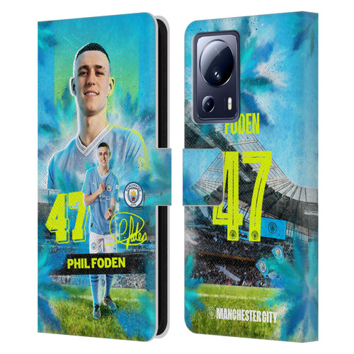 Manchester City Man City FC 2023/24 First Team Phil Foden Leather Book Wallet Case Cover For Xiaomi 13 Lite 5G