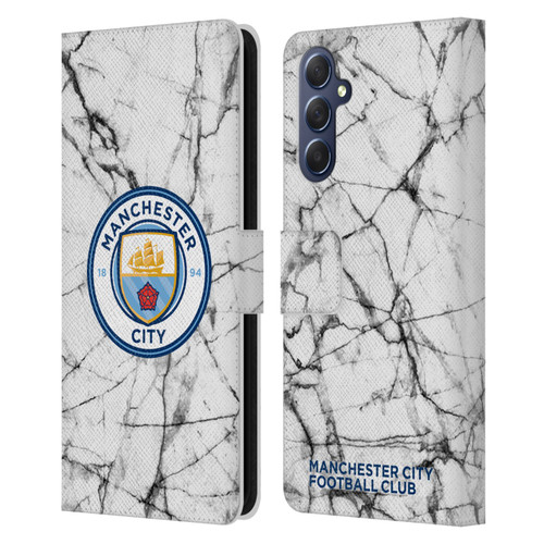 Manchester City Man City FC Marble Badge Full Colour Leather Book Wallet Case Cover For Samsung Galaxy M54 5G
