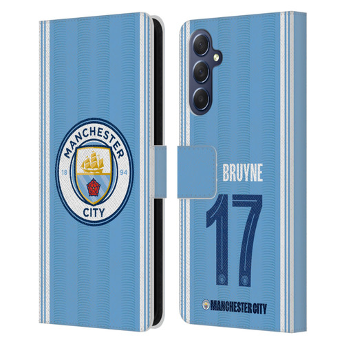 Manchester City Man City FC 2023/24 Players Home Kit Kevin De Bruyne Leather Book Wallet Case Cover For Samsung Galaxy M54 5G