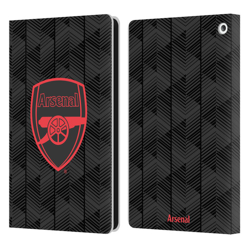 Arsenal FC Crest and Gunners Logo Black Leather Book Wallet Case Cover For Amazon Fire HD 8/Fire HD 8 Plus 2020