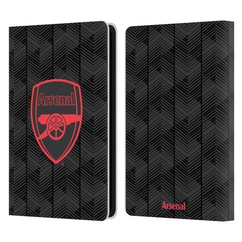 Arsenal FC Crest and Gunners Logo Black Leather Book Wallet Case Cover For Amazon Kindle Paperwhite 5 (2021)