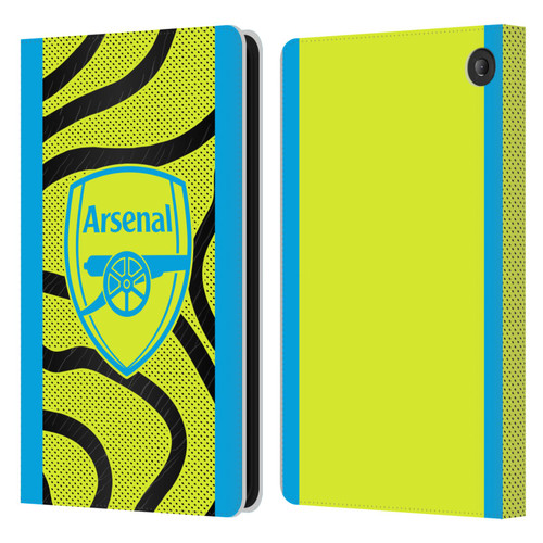 Arsenal FC 2023/24 Crest Kit Away Leather Book Wallet Case Cover For Amazon Fire 7 2022