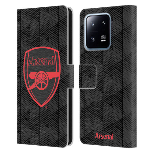 Arsenal FC Crest and Gunners Logo Black Leather Book Wallet Case Cover For Xiaomi 13 Pro 5G