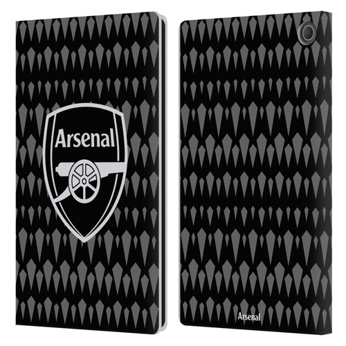 Arsenal FC 2023/24 Crest Kit Home Goalkeeper Leather Book Wallet Case Cover For Amazon Fire Max 11 2023