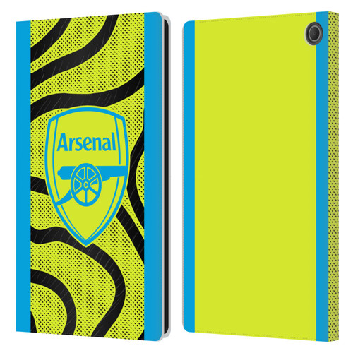 Arsenal FC 2023/24 Crest Kit Away Leather Book Wallet Case Cover For Amazon Fire Max 11 2023