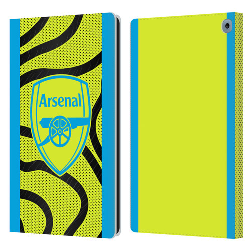 Arsenal FC 2023/24 Crest Kit Away Leather Book Wallet Case Cover For Amazon Fire HD 10 / Plus 2021