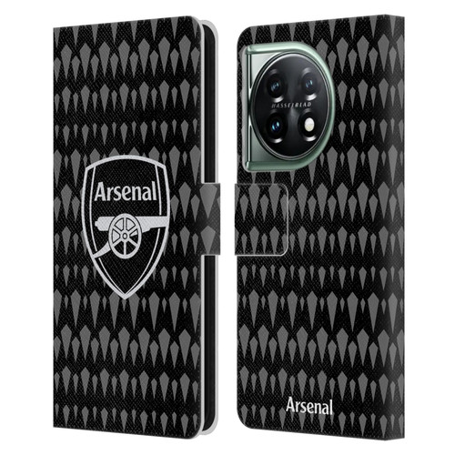 Arsenal FC 2023/24 Crest Kit Home Goalkeeper Leather Book Wallet Case Cover For OnePlus 11 5G