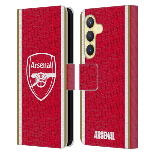 Arsenal FC 2023/24 Crest Kit Home Leather Book Wallet Case Cover For Samsung Galaxy S24 5G