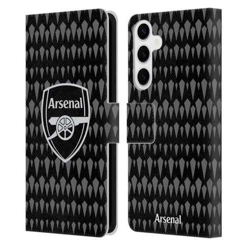 Arsenal FC 2023/24 Crest Kit Home Goalkeeper Leather Book Wallet Case Cover For Samsung Galaxy S24+ 5G