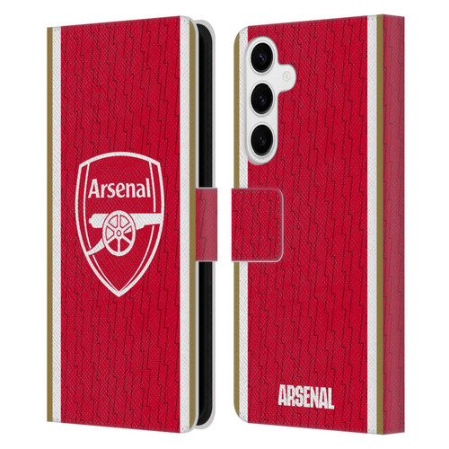 Arsenal FC 2023/24 Crest Kit Home Leather Book Wallet Case Cover For Samsung Galaxy S24+ 5G