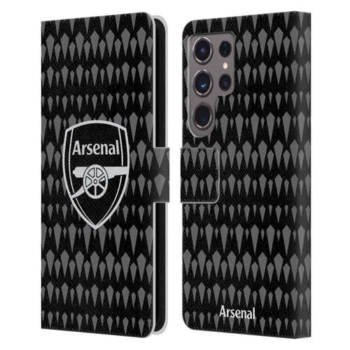 Arsenal FC 2023/24 Crest Kit Home Goalkeeper Leather Book Wallet Case Cover For Samsung Galaxy S24 Ultra 5G