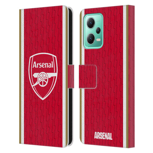 Arsenal FC 2023/24 Crest Kit Home Leather Book Wallet Case Cover For Xiaomi Redmi Note 12 5G