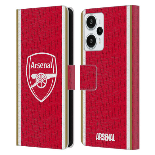 Arsenal FC 2023/24 Crest Kit Home Leather Book Wallet Case Cover For Xiaomi Redmi Note 12T