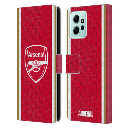 Arsenal FC 2023/24 Crest Kit Home Leather Book Wallet Case Cover For Xiaomi Redmi 12