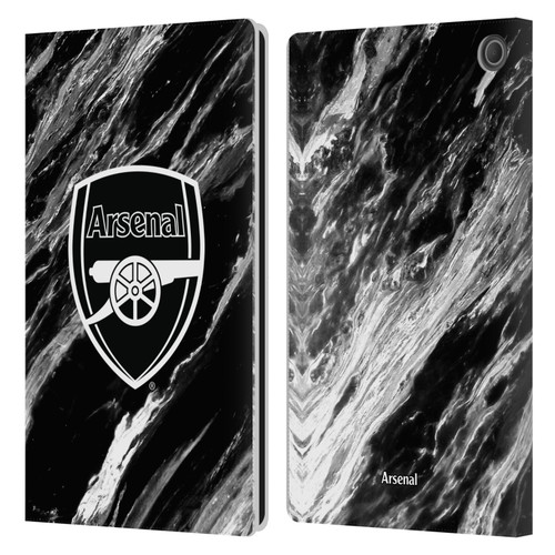 Arsenal FC Crest Patterns Marble Leather Book Wallet Case Cover For Amazon Fire Max 11 2023