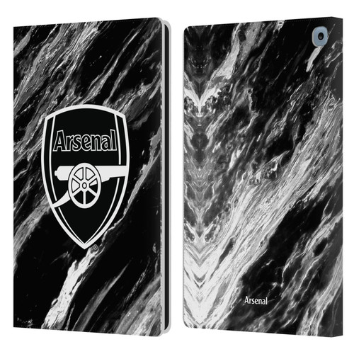 Arsenal FC Crest Patterns Marble Leather Book Wallet Case Cover For Amazon Fire HD 10 / Plus 2021