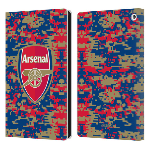 Arsenal FC Crest Patterns Digital Camouflage Leather Book Wallet Case Cover For Amazon Fire HD 8/Fire HD 8 Plus 2020