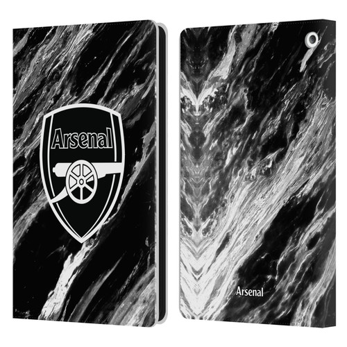 Arsenal FC Crest Patterns Marble Leather Book Wallet Case Cover For Amazon Fire HD 8/Fire HD 8 Plus 2020