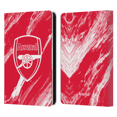 Arsenal FC Crest Patterns Red Marble Leather Book Wallet Case Cover For Amazon Kindle 11th Gen 6in 2022