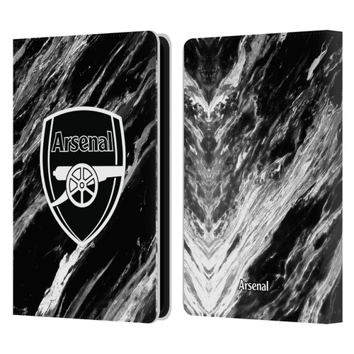 Arsenal FC Crest Patterns Marble Leather Book Wallet Case Cover For Amazon Kindle Paperwhite 5 (2021)