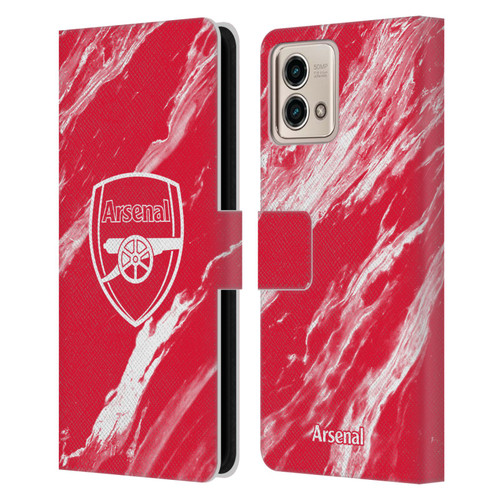 Arsenal FC Crest Patterns Red Marble Leather Book Wallet Case Cover For Motorola Moto G Stylus 5G 2023