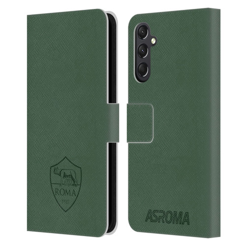 AS Roma Crest Graphics Full Colour Green Leather Book Wallet Case Cover For Samsung Galaxy A24 4G / M34 5G