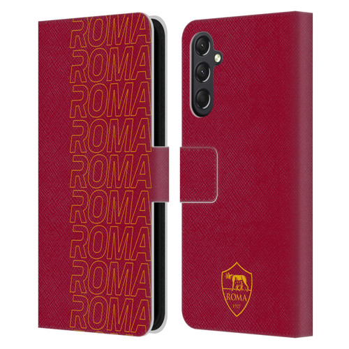 AS Roma Crest Graphics Echo Leather Book Wallet Case Cover For Samsung Galaxy A24 4G / M34 5G