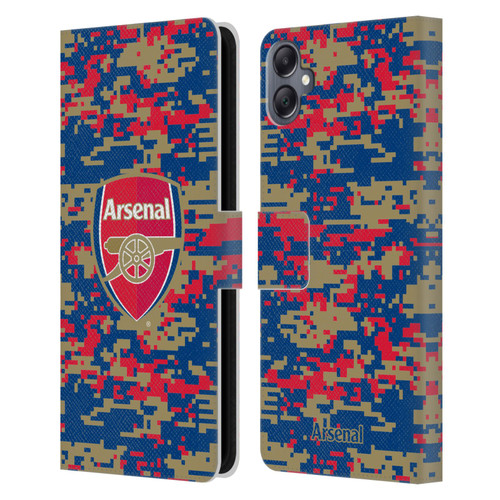 Arsenal FC Crest Patterns Digital Camouflage Leather Book Wallet Case Cover For Samsung Galaxy A05