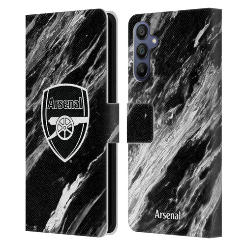 Arsenal FC Crest Patterns Marble Leather Book Wallet Case Cover For Samsung Galaxy A15