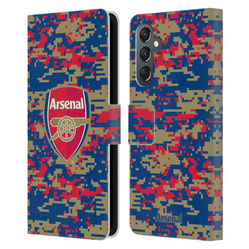 Arsenal FC Crest Patterns Digital Camouflage Leather Book Wallet Case Cover For Samsung Galaxy A25 5G