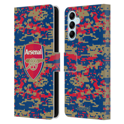 Arsenal FC Crest Patterns Digital Camouflage Leather Book Wallet Case Cover For Samsung Galaxy M14 5G