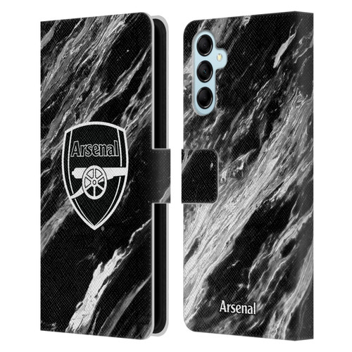 Arsenal FC Crest Patterns Marble Leather Book Wallet Case Cover For Samsung Galaxy M14 5G