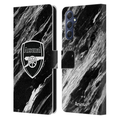 Arsenal FC Crest Patterns Marble Leather Book Wallet Case Cover For Samsung Galaxy M54 5G