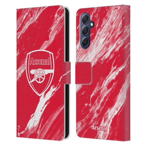 Arsenal FC Crest Patterns Red Marble Leather Book Wallet Case Cover For Samsung Galaxy M54 5G