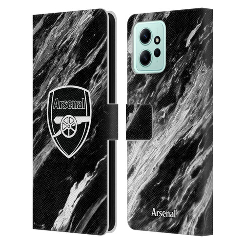 Arsenal FC Crest Patterns Marble Leather Book Wallet Case Cover For Xiaomi Redmi 12