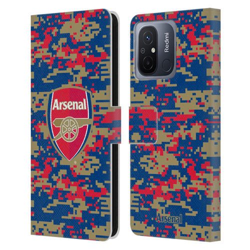 Arsenal FC Crest Patterns Digital Camouflage Leather Book Wallet Case Cover For Xiaomi Redmi 12C