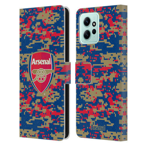 Arsenal FC Crest Patterns Digital Camouflage Leather Book Wallet Case Cover For Xiaomi Redmi 12