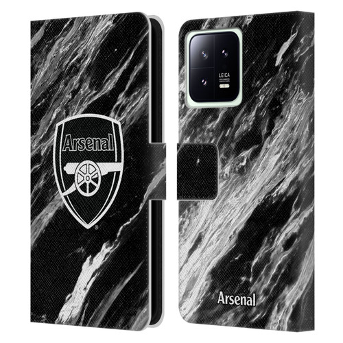 Arsenal FC Crest Patterns Marble Leather Book Wallet Case Cover For Xiaomi 13 5G