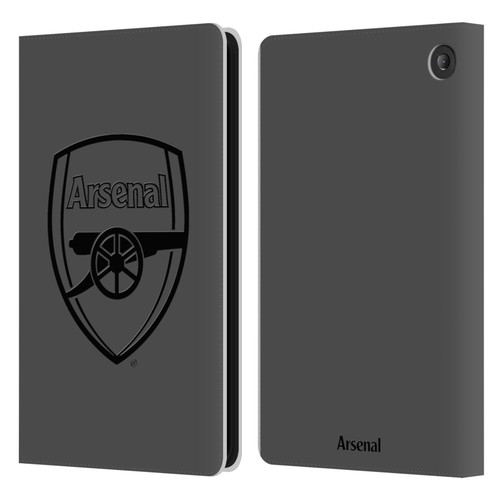 Arsenal FC Crest 2 Black Logo Leather Book Wallet Case Cover For Amazon Fire 7 2022