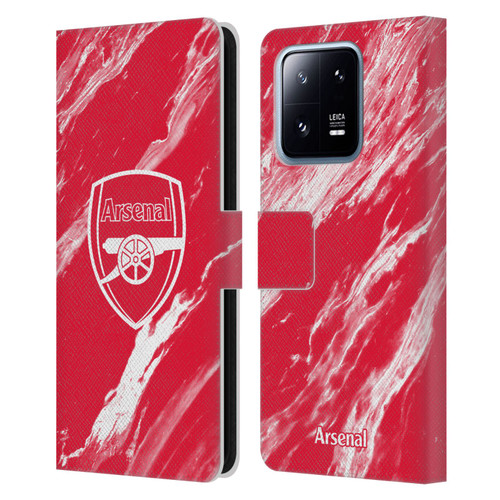 Arsenal FC Crest Patterns Red Marble Leather Book Wallet Case Cover For Xiaomi 13 Pro 5G