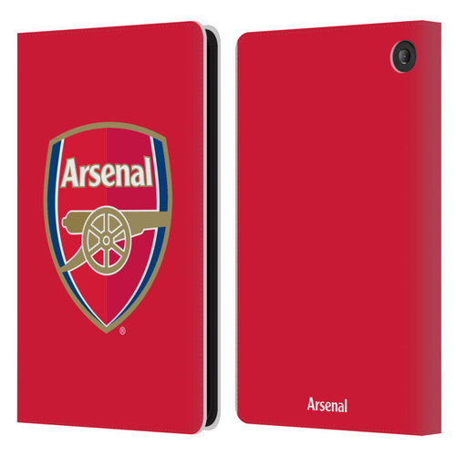 Arsenal FC Crest 2 Full Colour Red Leather Book Wallet Case Cover For Amazon Fire 7 2022