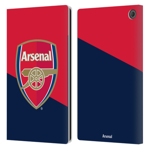 Arsenal FC Crest 2 Red & Blue Logo Leather Book Wallet Case Cover For Amazon Fire Max 11 2023