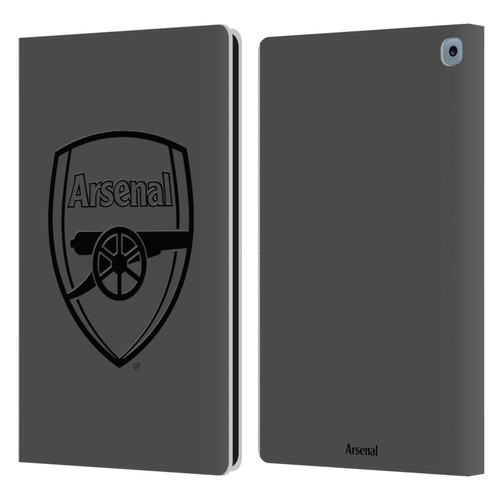 Arsenal FC Crest 2 Black Logo Leather Book Wallet Case Cover For Amazon Fire HD 10 / Plus 2021