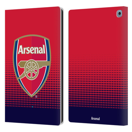 Arsenal FC Crest 2 Fade Leather Book Wallet Case Cover For Amazon Fire HD 10 / Plus 2021